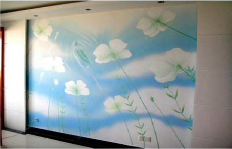 平湖画墙绘怎么画好白云的蓬松感？