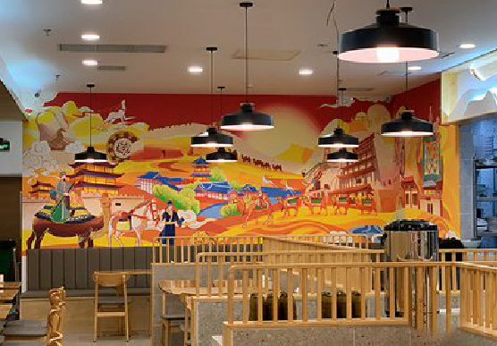 平湖商业空间彩绘介绍。