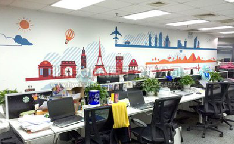 平湖教你设计办公室墙绘的方法。