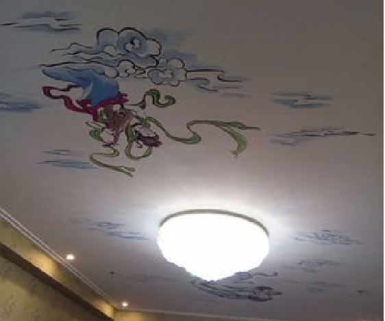 平湖如何快速绘制天花板上的手绘墙？