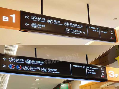 平湖如何通过商场标识牌引导客流分布？
